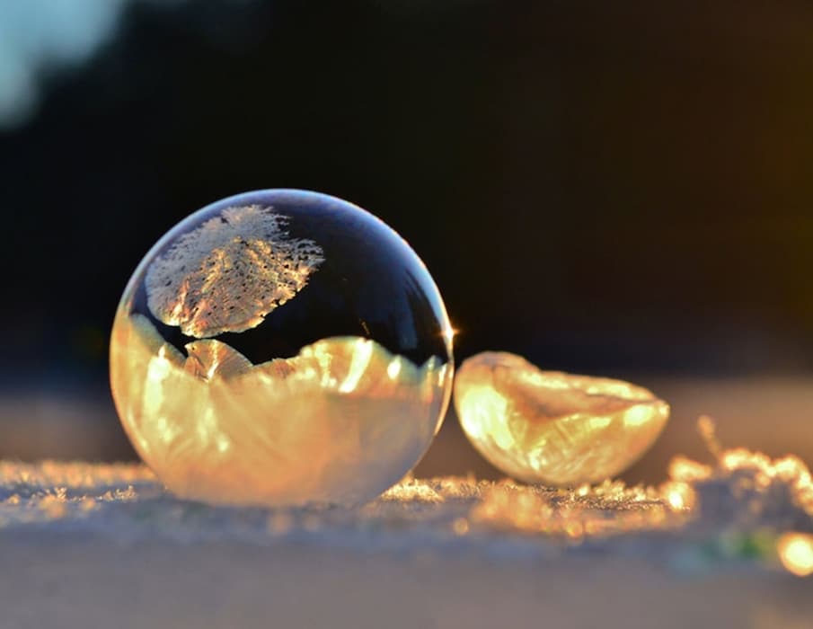Frozen Soap Bubbles