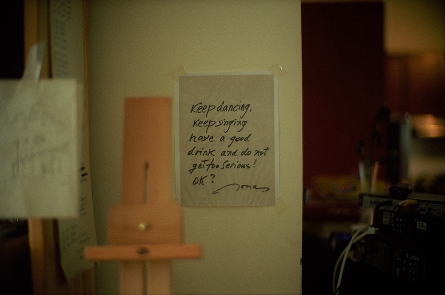A sign in Jonas Mekas&#39; studio