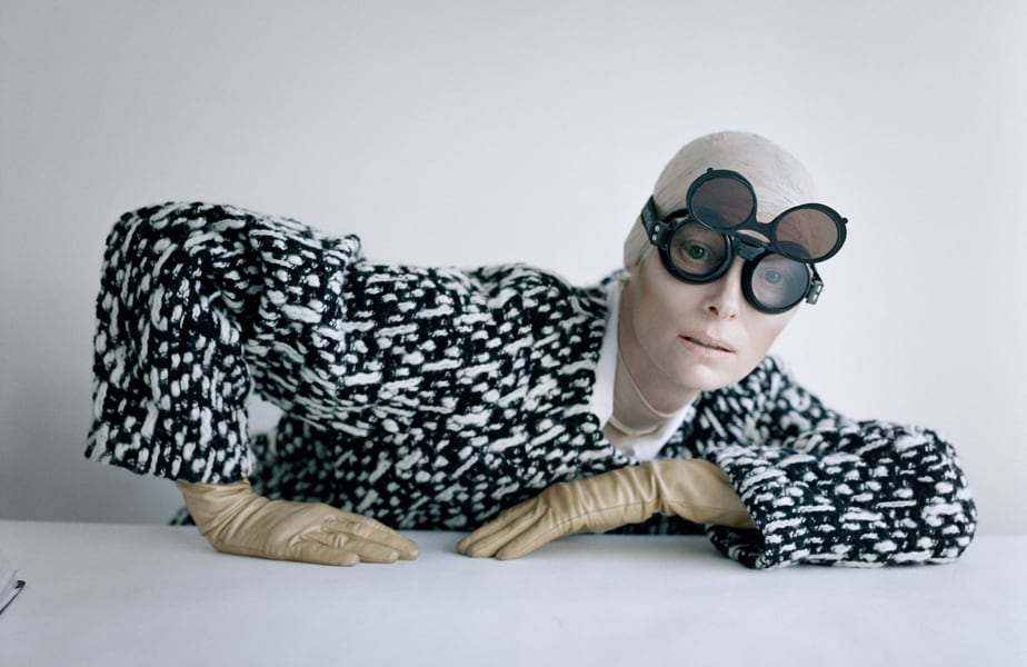 Tilda Swinton and aviator goggles, Reykjavik, Iceland, 2011