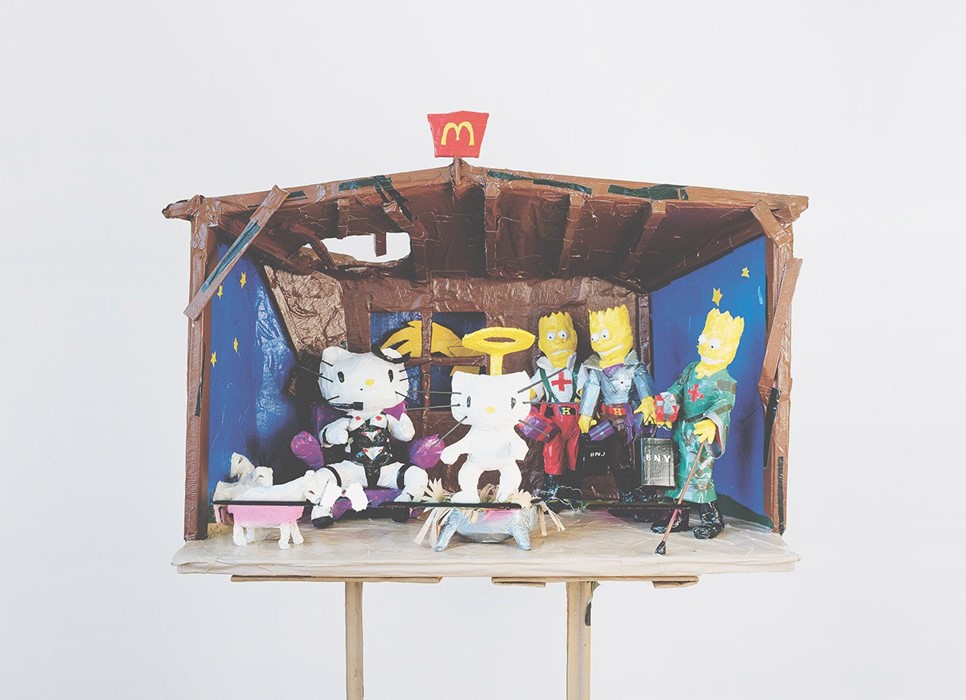 Hello-Kitty-Nativity,-1994.-Duct-tape,-synthetic-p