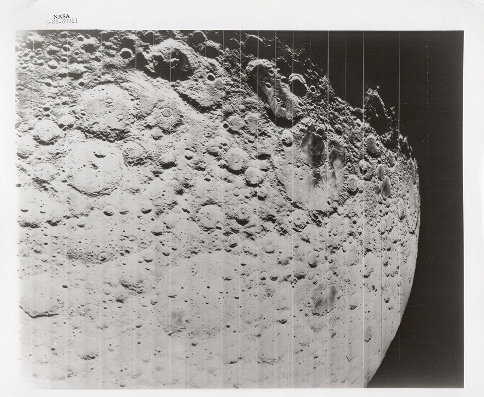 Lunar surface and horizon, Lunar Orbiter II, November 1966