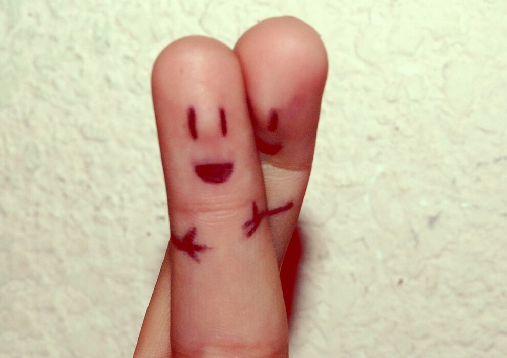 Hugging fingers